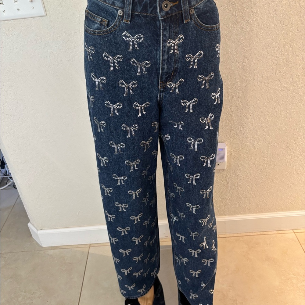 Self-Portrait Blue Straight Leg Jeans